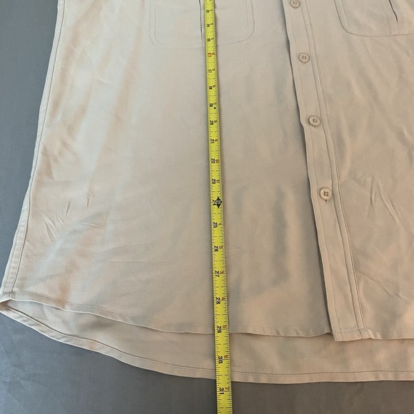 Island Mist Men Large Beige Silk L/S Casual Button Beach Shirt Luxury Resortwear - Picture 6 of 7